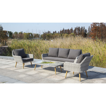 "Прованс" диван из искусственного ротанга трехместный, цвет бежевый