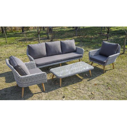 "Прованс" диван из искусственного ротанга трехместный, цвет бежевый