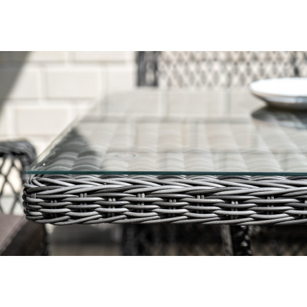 "Латте" плетеный стол из искусственного ротанга 160х90см, цвет графит