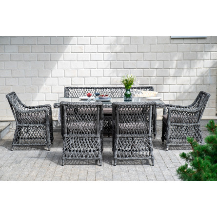 "Латте" плетеный стол из искусственного ротанга 160х90см, цвет графит