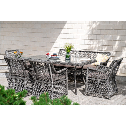 "Латте" плетеный стол из искусственного ротанга 160х90см, цвет графит