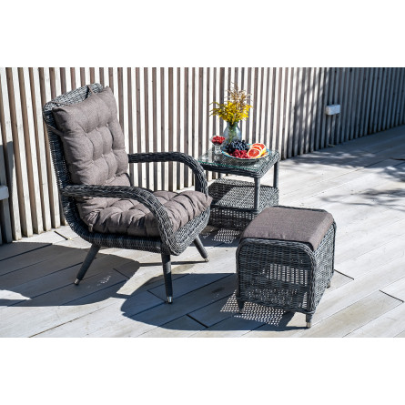 "Толедо" кресло плетеное с подушками, цвет графит