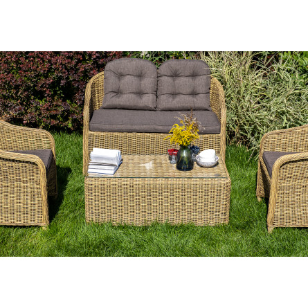 "Равенна" диван двухместный плетенный из ротанга, цвет соломенный