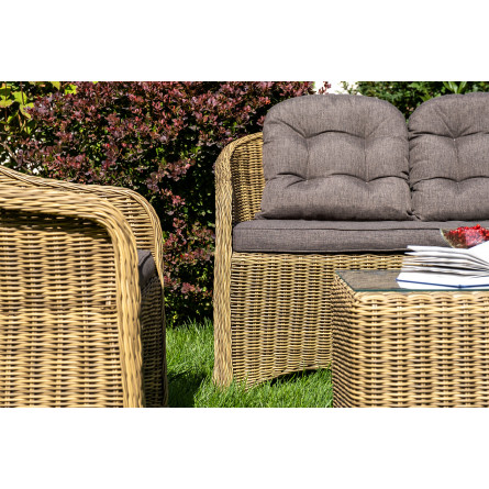 "Равенна" диван двухместный плетенный из ротанга, цвет соломенный