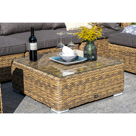"Лунго" журнальный столик плетеный (гиацинт), цвет соломенный