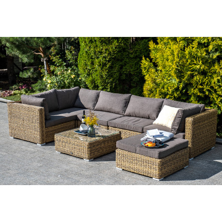 "Лунго" журнальный столик плетеный (гиацинт), цвет соломенный