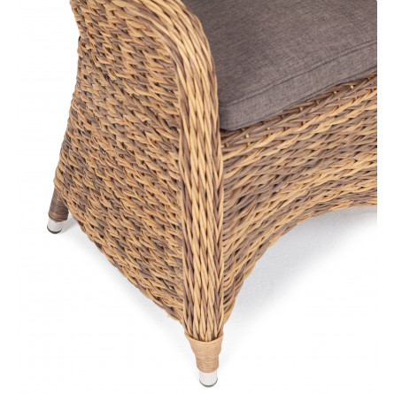 "Равенна" плетеное кресло из искусственного ротанга (гиацинт), цвет соломенный