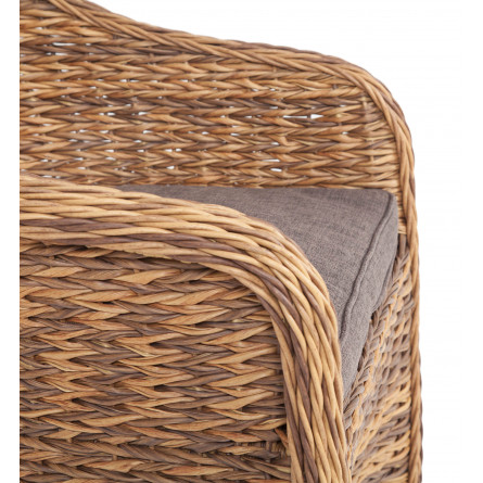 "Равенна" плетеное кресло из искусственного ротанга (гиацинт), цвет соломенный