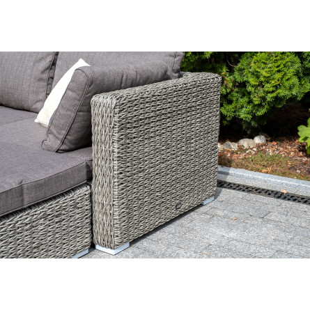 "Лунго" модуль диванный угловой с подушками, цвет серый (гиацинт)