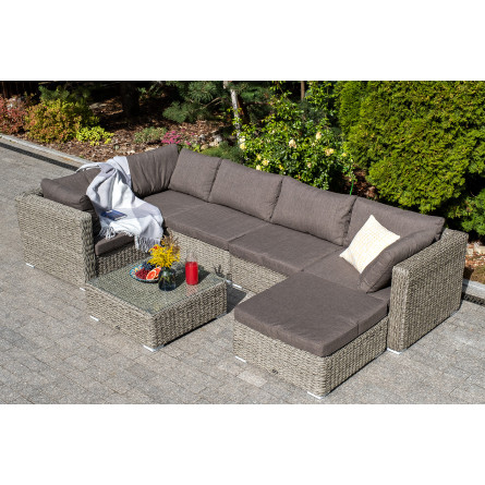 "Лунго" модуль диванный угловой с подушками, цвет серый (гиацинт)