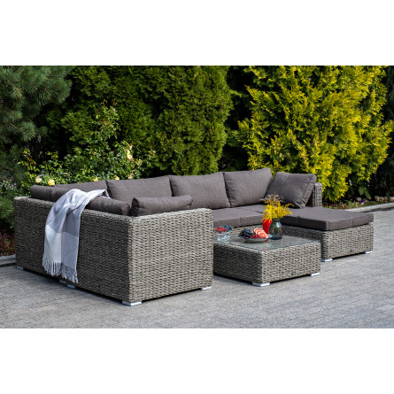 "Лунго" модуль диванный угловой с подушками, цвет серый (гиацинт)