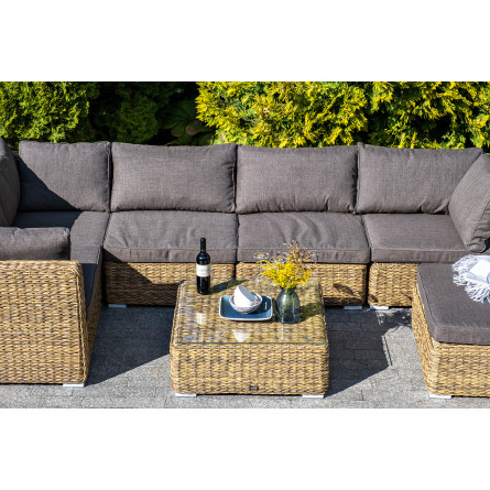 "Лунго" модуль диванный прямой с подушками, цвет соломенный (гиацинт)