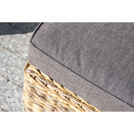 "Лунго" плетенная оттоманка с подушкой, цвет соломенный (гиацинт)