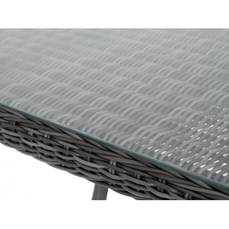 "Латте" плетеный стол из искусственного ротанга 200х90см, цвет графит