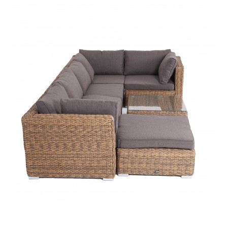 "Лунго" трансформирующаяся лаунж-зона из искусственного ротанга (гиацинт), цвет соломенный