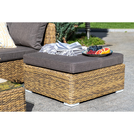 "Лунго" трансформирующаяся лаунж-зона из искусственного ротанга (гиацинт), цвет соломенный