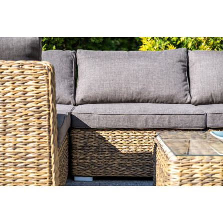 "Лунго" трансформирующийся диван из искусственного ротанга (гиацинт), цвет соломенный