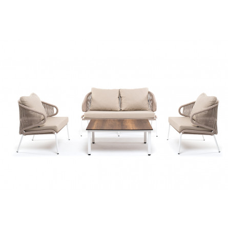 лаунж-зона 4-местная плетеная из роупа (веревки)