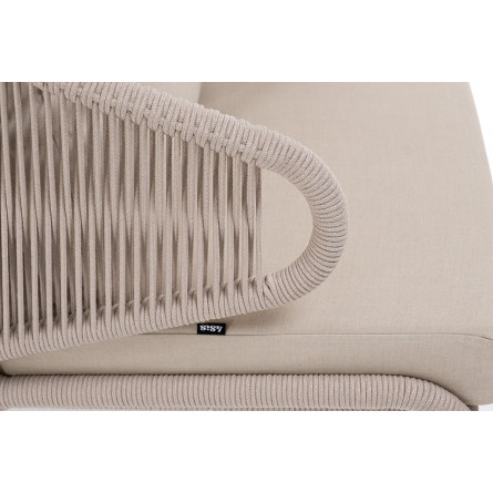 "Милан" лаунж-зона 5-местная плетеная из роупа (веревки), каркас алюминиевый белый, роуп бежевый