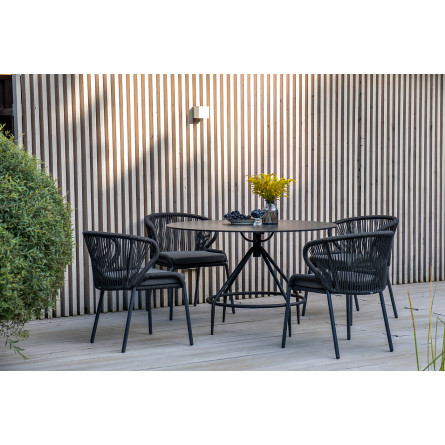 "Ницца" обеденный стол из HPL круглый Ø100см, цвет "серый гранит"