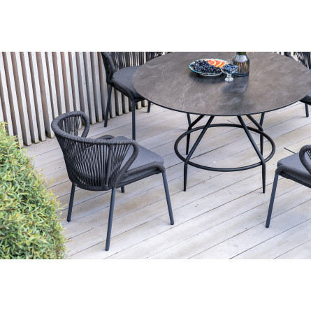 "Ницца" обеденный стол из HPL круглый Ø100см, цвет "серый гранит"