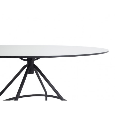 "Ницца" обеденный стол из HPL круглый Ø100см, цвет "молочный"