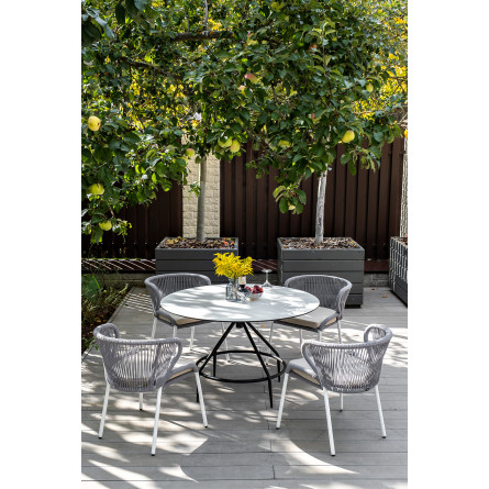 "Ницца" обеденный стол из HPL круглый Ø100см, цвет "молочный"