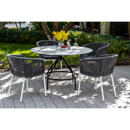 "Ницца" обеденный стол из HPL круглый Ø100см, цвет "молочный"