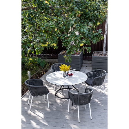 "Ницца" обеденный стол из HPL круглый Ø100см, цвет "молочный"