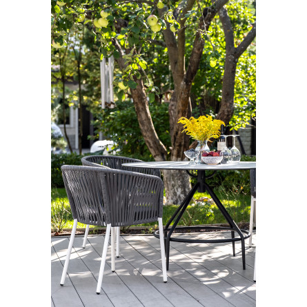 "Ницца" обеденный стол из HPL круглый Ø100см, цвет "молочный"