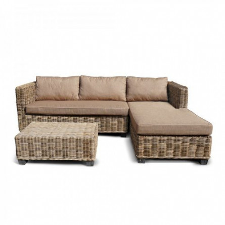 Комплект мебели серии WOODEN NATUR (НАТУР) КМ-2002 угловой модульный из плетеного натурального ротанга