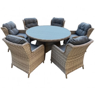 Дачная мебель KM-1314 Коричневый (6 персон)