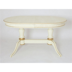 Стол "Орфей-2" (Эмаль 11+ патина золото/шпон дуб)