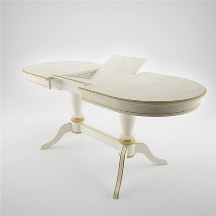 Стол "Орфей-2" (Эмаль 11+ патина золото/шпон дуб)