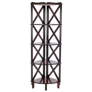 Этажерка-стеллаж угловая "Джульетта"-4 (орех ) Вис