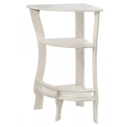 Этажерка угловая "Грейс" (молочный дуб ) Вис