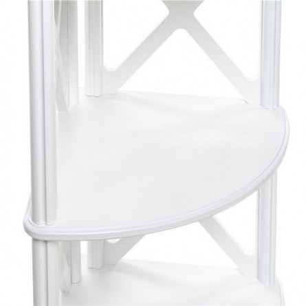 Этажерка-стеллаж угловая "Джульетта"-4 (молочный дуб) Вис