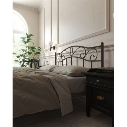 Кровать с изножьем "Глэдис" (180х200/ноги металл/цвет Коричневый бархат)