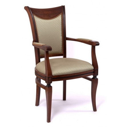 Кресло "Милорд №11-S" (Темный орех + патина/ткань Luiza com NEFRIT)