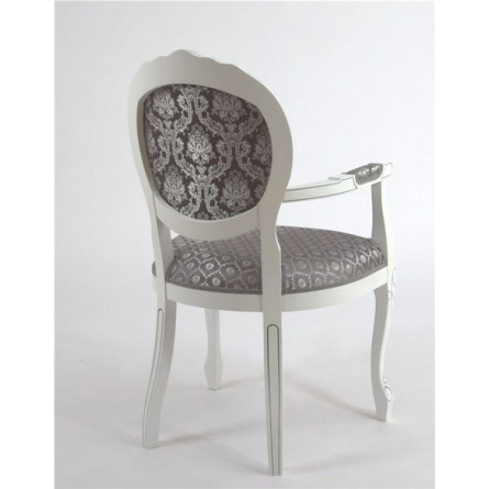 Кресло "Милорд-12" (Белый + патина серебро/ткань ткань Yara 149/1 Yara diamond 149/1)