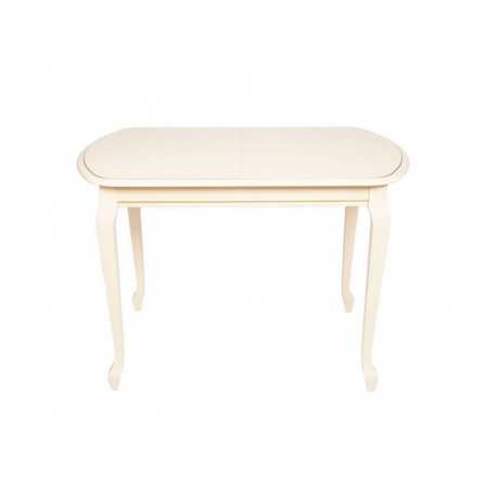 Стол "Прага 110" раздвижной (1100х700 / Цвет дерева: Тон 10 Слоновая кость RAL 1015 + патина золото)