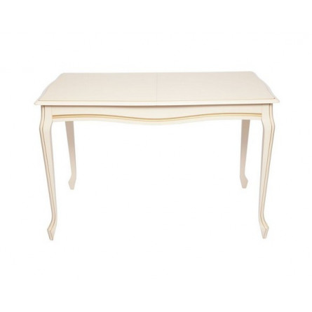 Стол "Кабриоль 120" раздвижной (1200х800 / Цвет дерева:Тон 10 Слоновая кость RAL 1015 + патина золото)