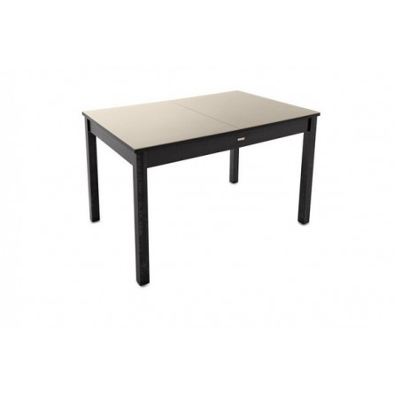 Стол "Токио-2" раздвижной (стекло Капучино/ЛДСП Венге/Каркас корич. Муар/ноги №3 Тон 8 Венге)