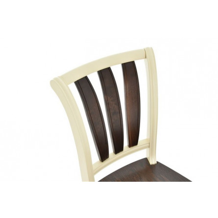 Стул жесткий "Кабриоль" (Тон 10 Слоновая кость/ Тон 7 Орех темный)