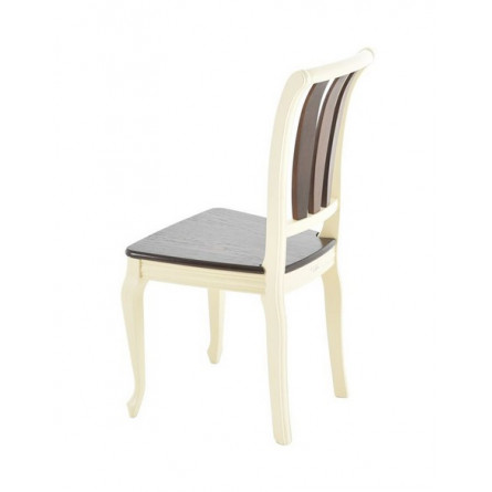 Стул жесткий "Кабриоль" (Тон 10 Слоновая кость/ Тон 7 Орех темный)