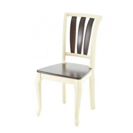 Стул жесткий "Кабриоль" (Тон 10 Слоновая кость/ Тон 7 Орех темный)