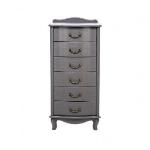 Комод "Джульетта" узкий 6 ящ. (серый ясень) Вис