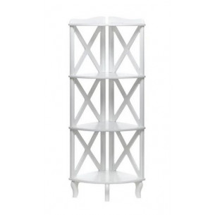 Этажерка-стеллаж угловая "Джульетта"-3 (молочный дуб) Вис