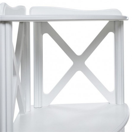 Этажерка-стеллаж угловая "Джульетта"-3 (молочный дуб) Вис