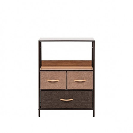 Комод Локи 3 ящика (каркас Коричневый/Бежевый/Светло-коричневый, Темно-коричневый)